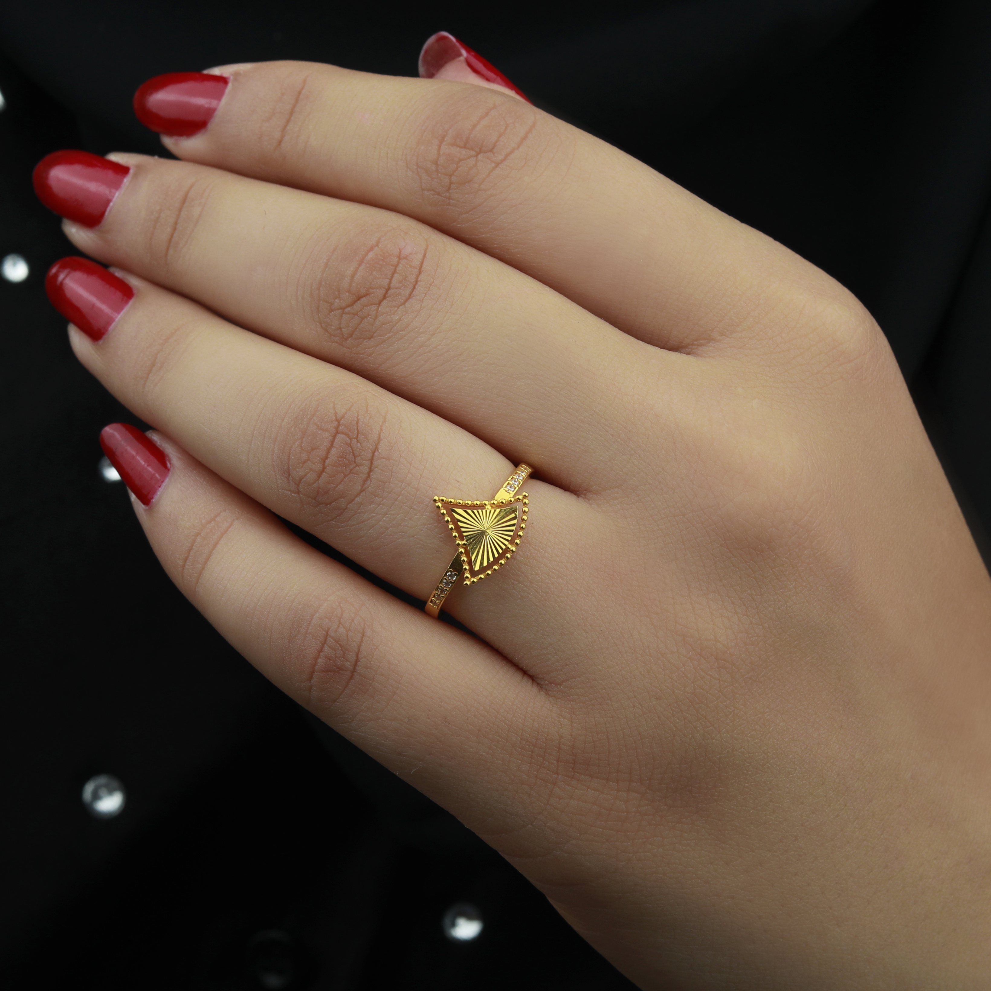 21-karat gold ring, Turkish made - (S-0102)