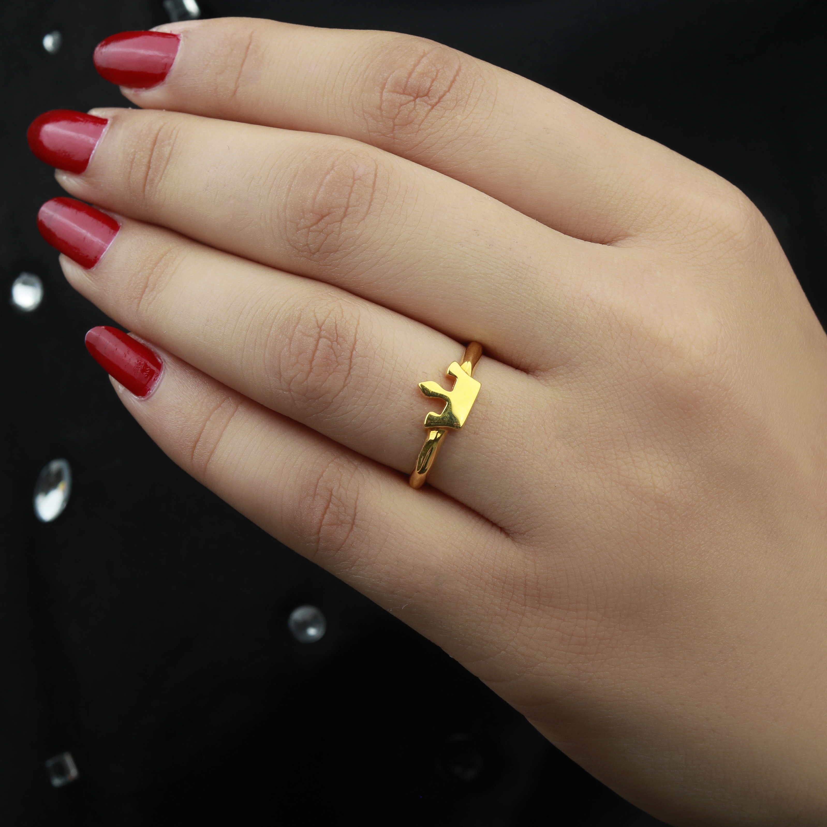 21-karat gold ring, Turkish made - (S-0105)