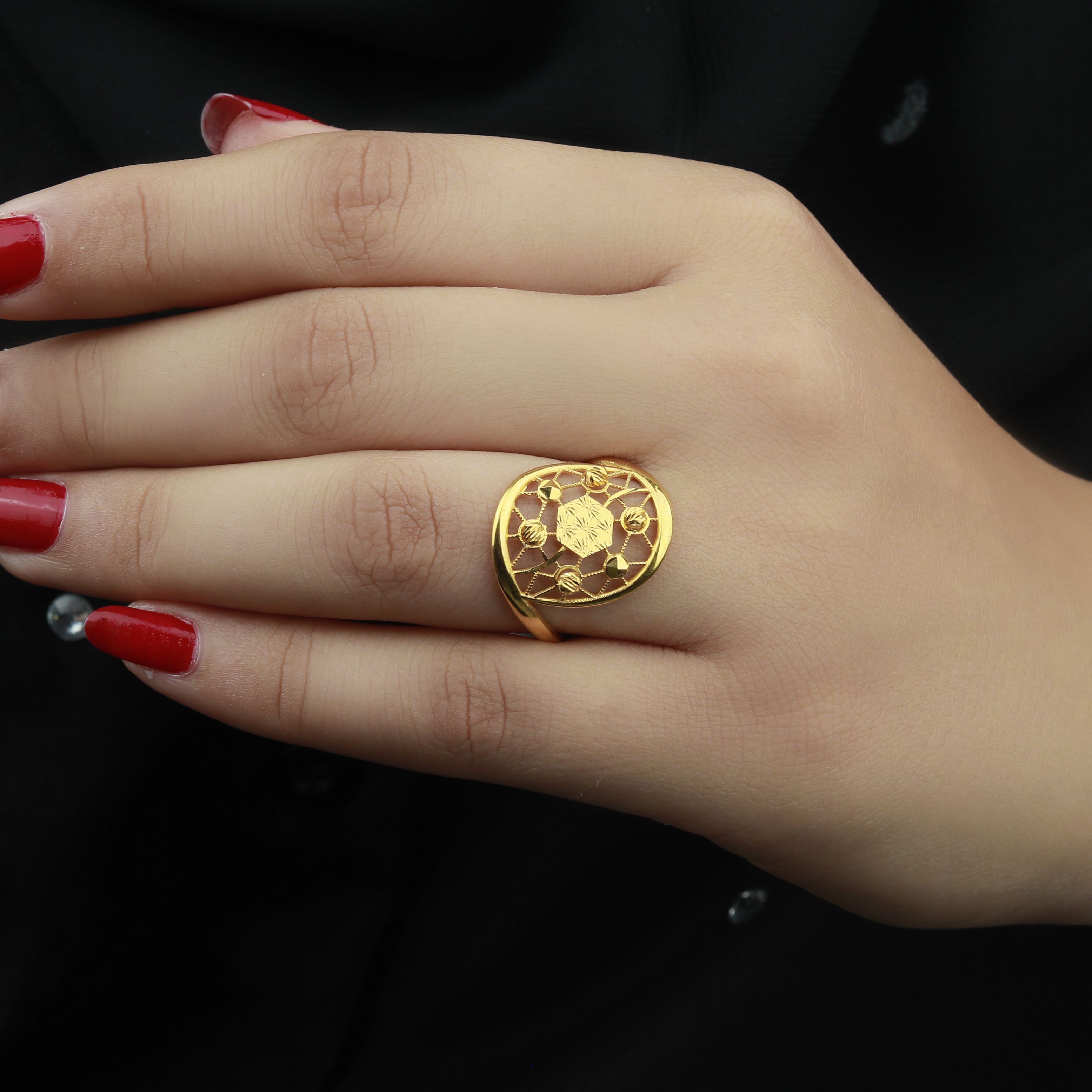 21-karat gold ring, Turkish made - (S-0109)