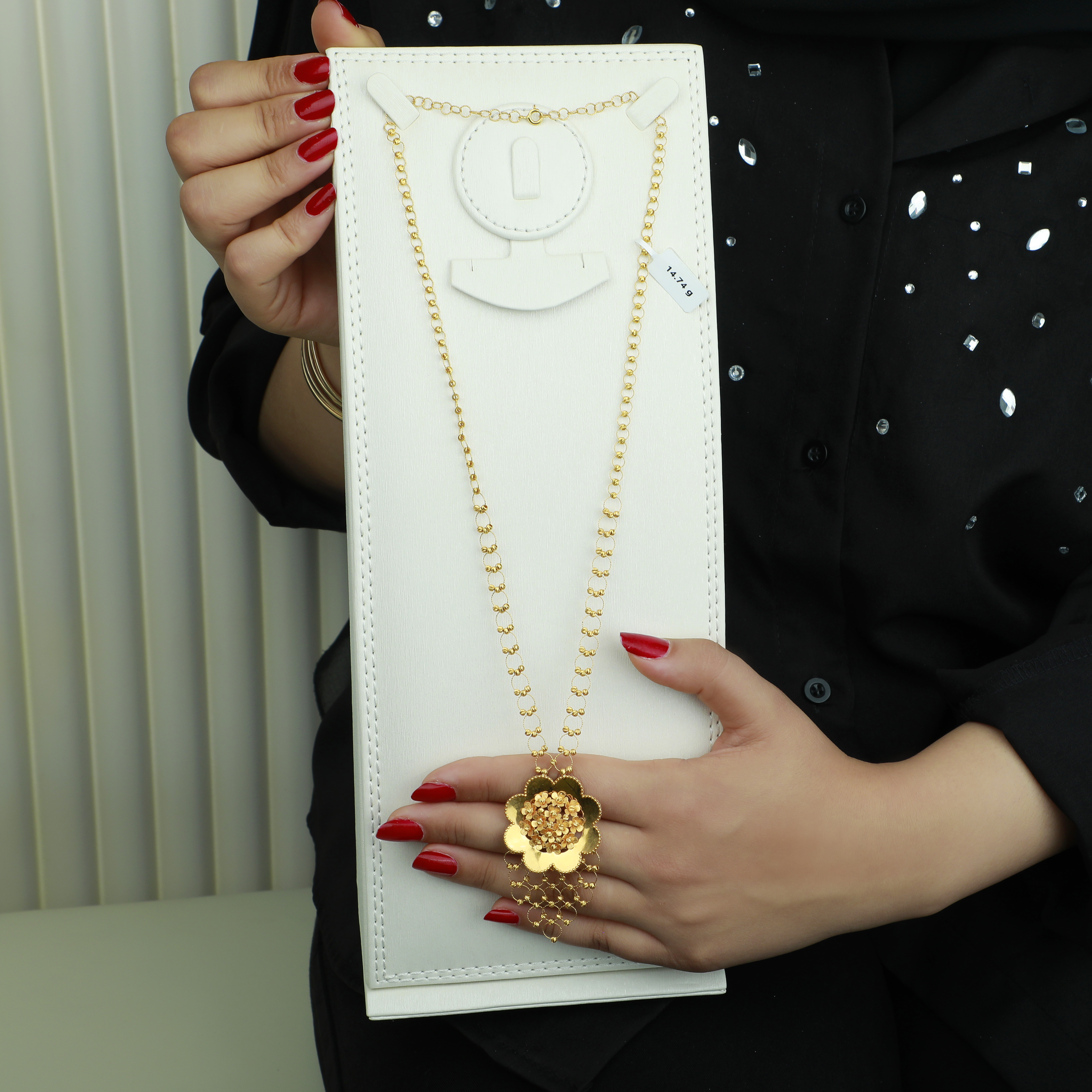21-karat gold prayer beads necklace, made in Singapore - (S-0123) 21-karat gold prayer beads necklace, made in Singapore - (S-0123)