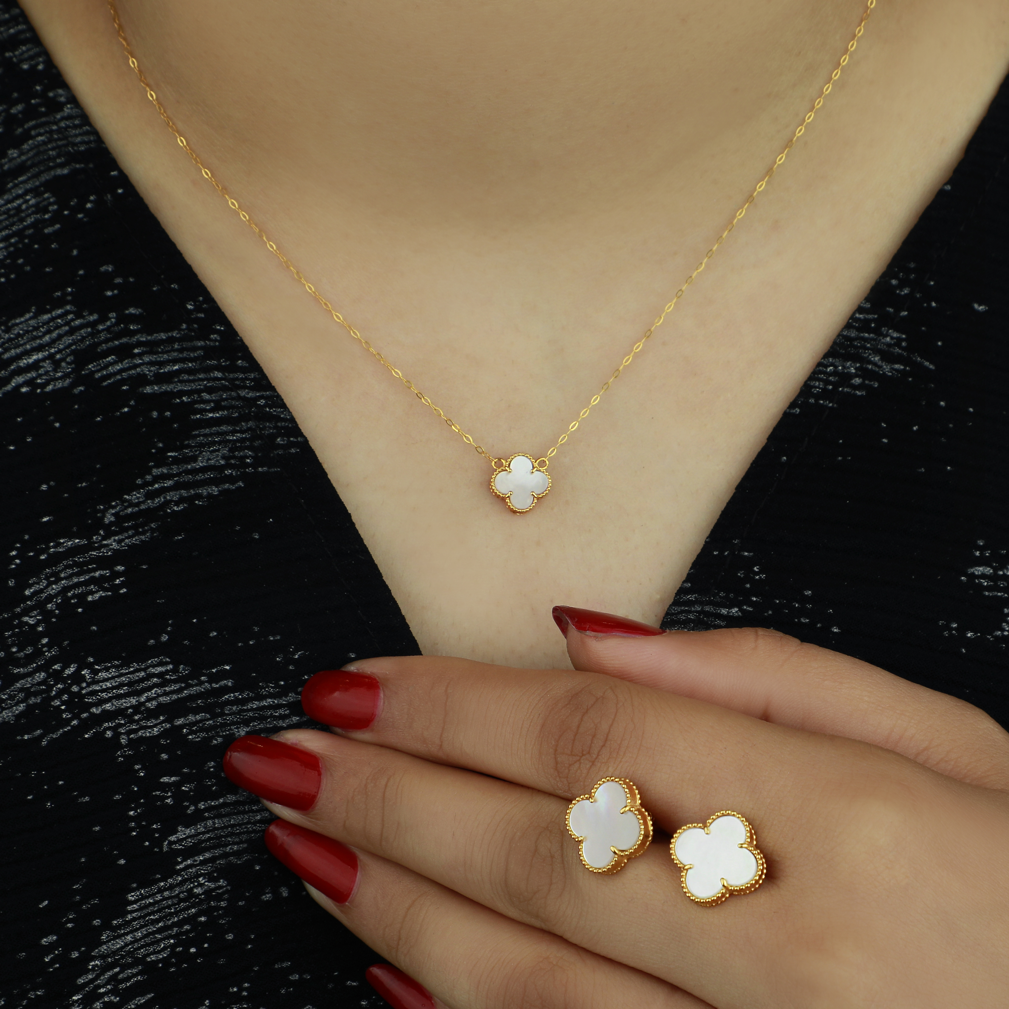 Half set of 21-karat gold, Turkish made - (S-0126)