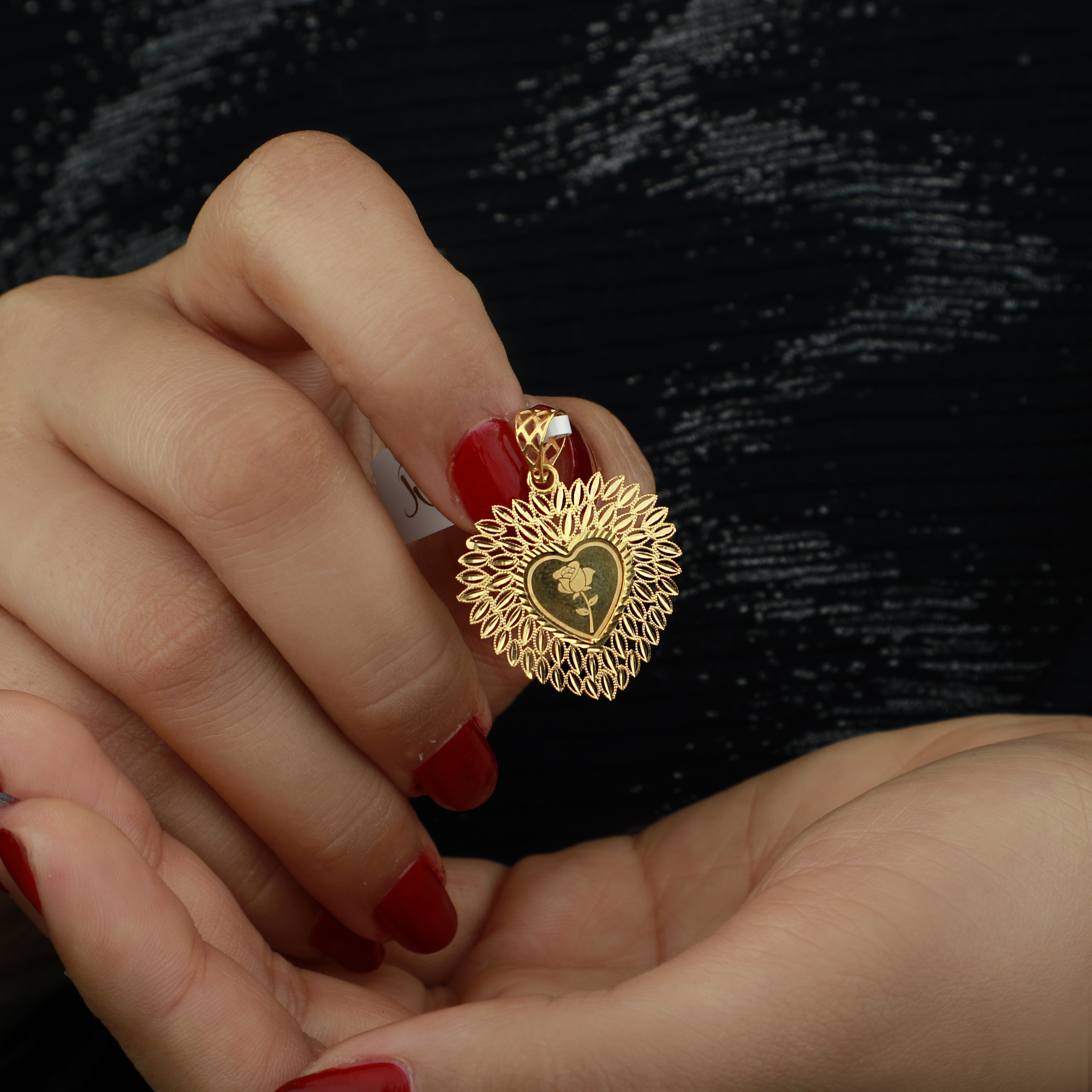 Heart-shaped pendant, 21 karat gold, Turkish made - (S-0138) Heart-shaped pendant, 21 karat gold, Turkish made - (S-0138)