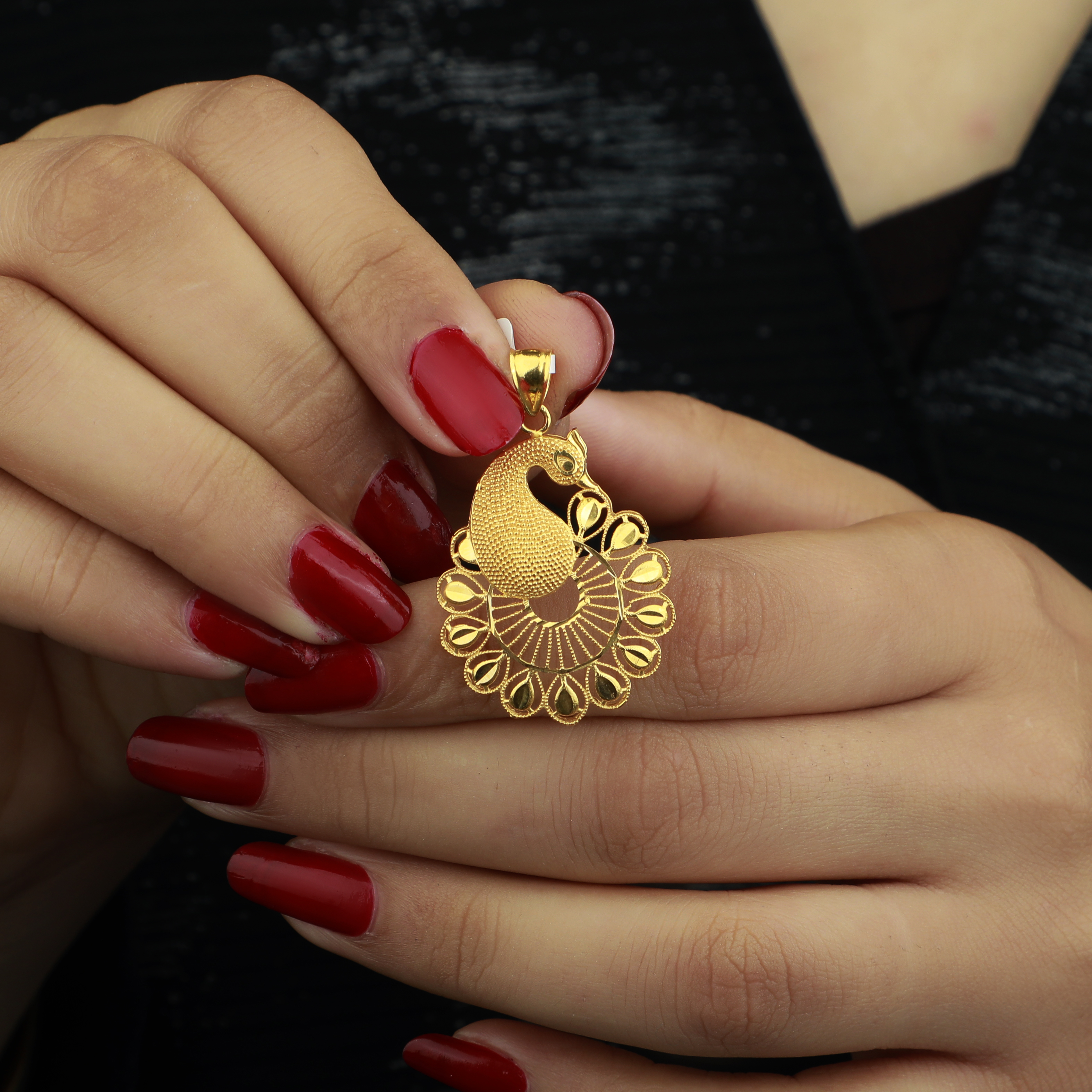 Heart-shaped pendant, 21 karat gold, Turkish made - (S-0143) Heart-shaped pendant, 21 karat gold, Turkish made - (S-0143)