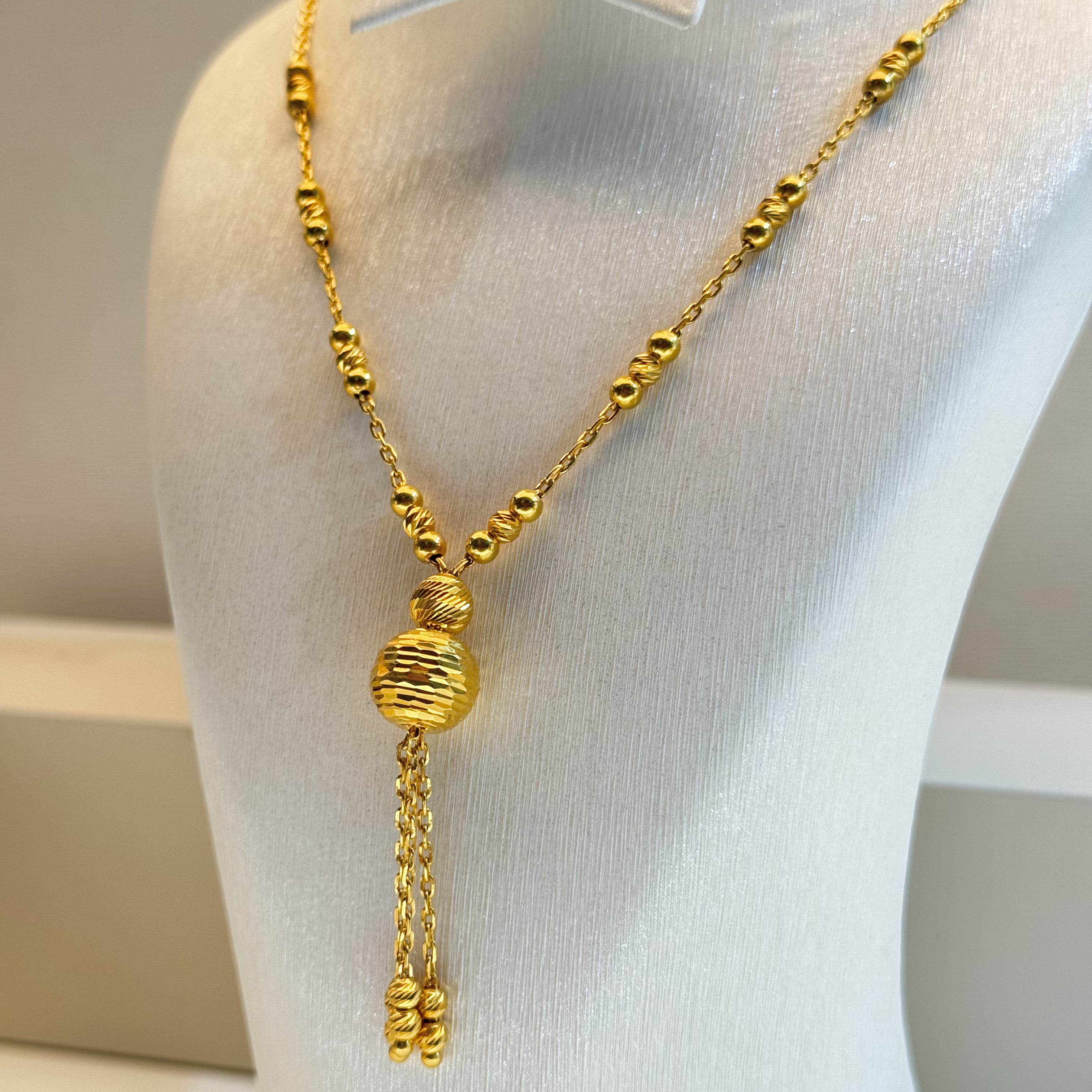 21-karat gold rosary necklace, Turkish-made - (S-0021) 21-karat gold rosary necklace, Turkish-made - (S-0021)
