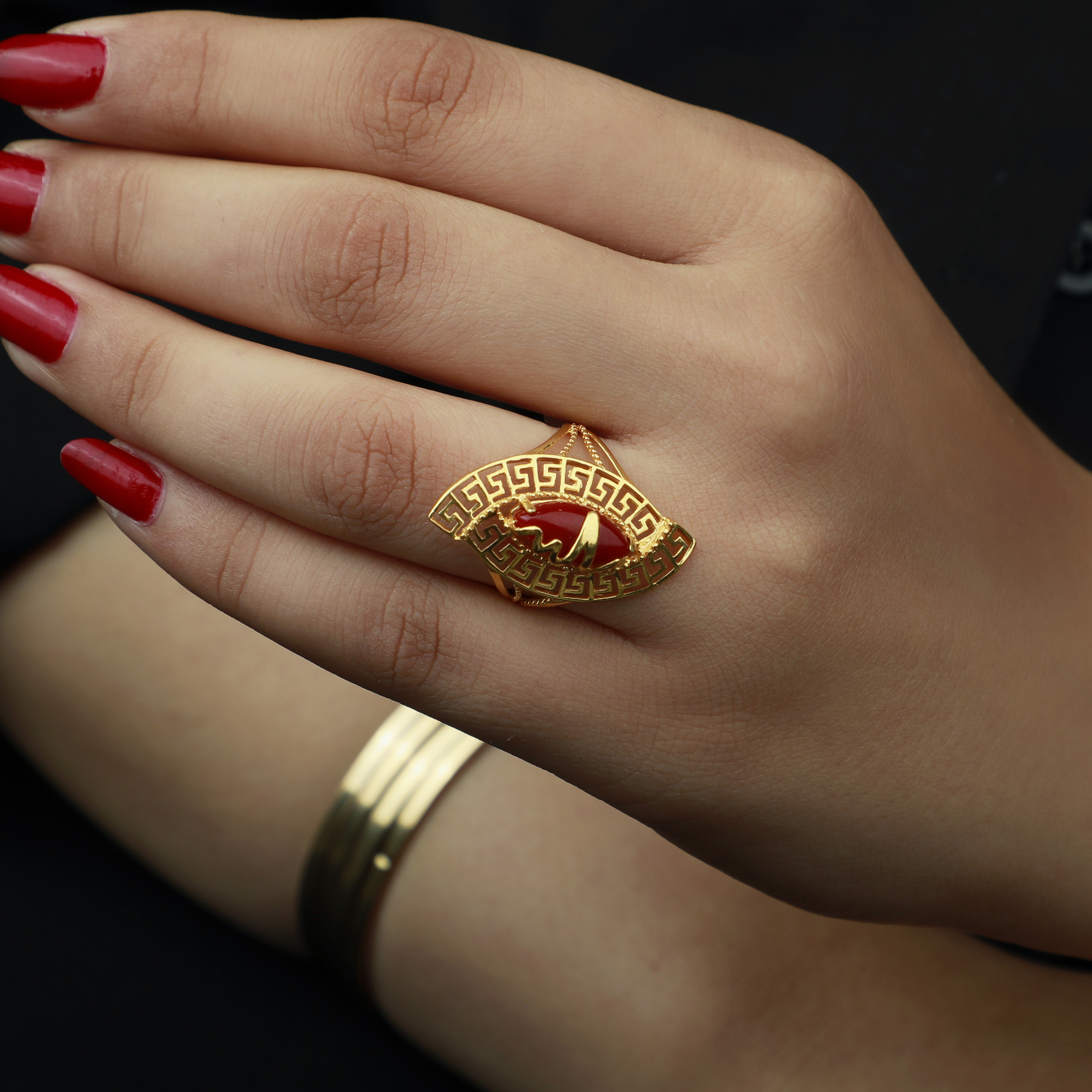 21-karat gold ring, Turkish made - (S-0067)