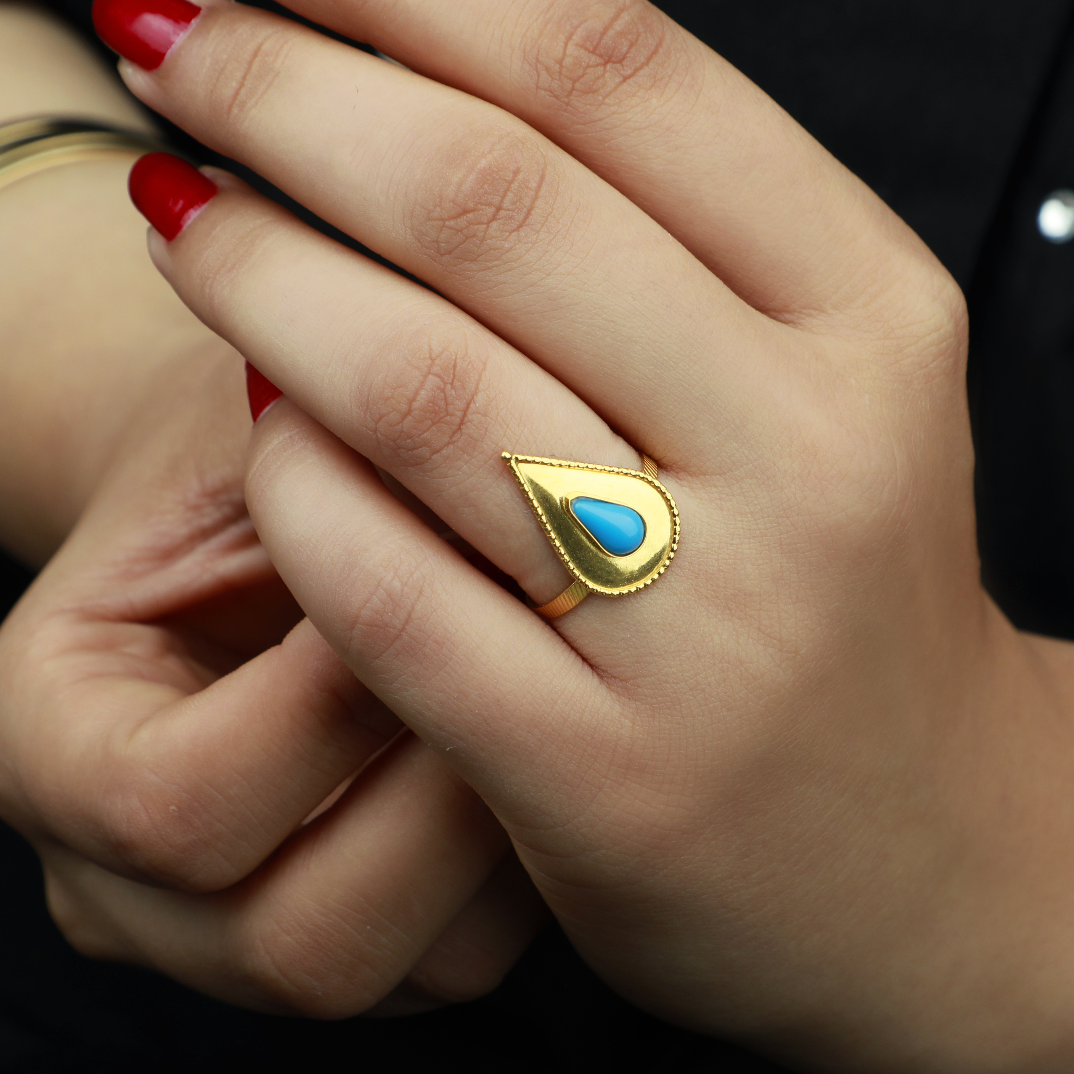 21-karat gold ring, Turkish made - (S-0068)