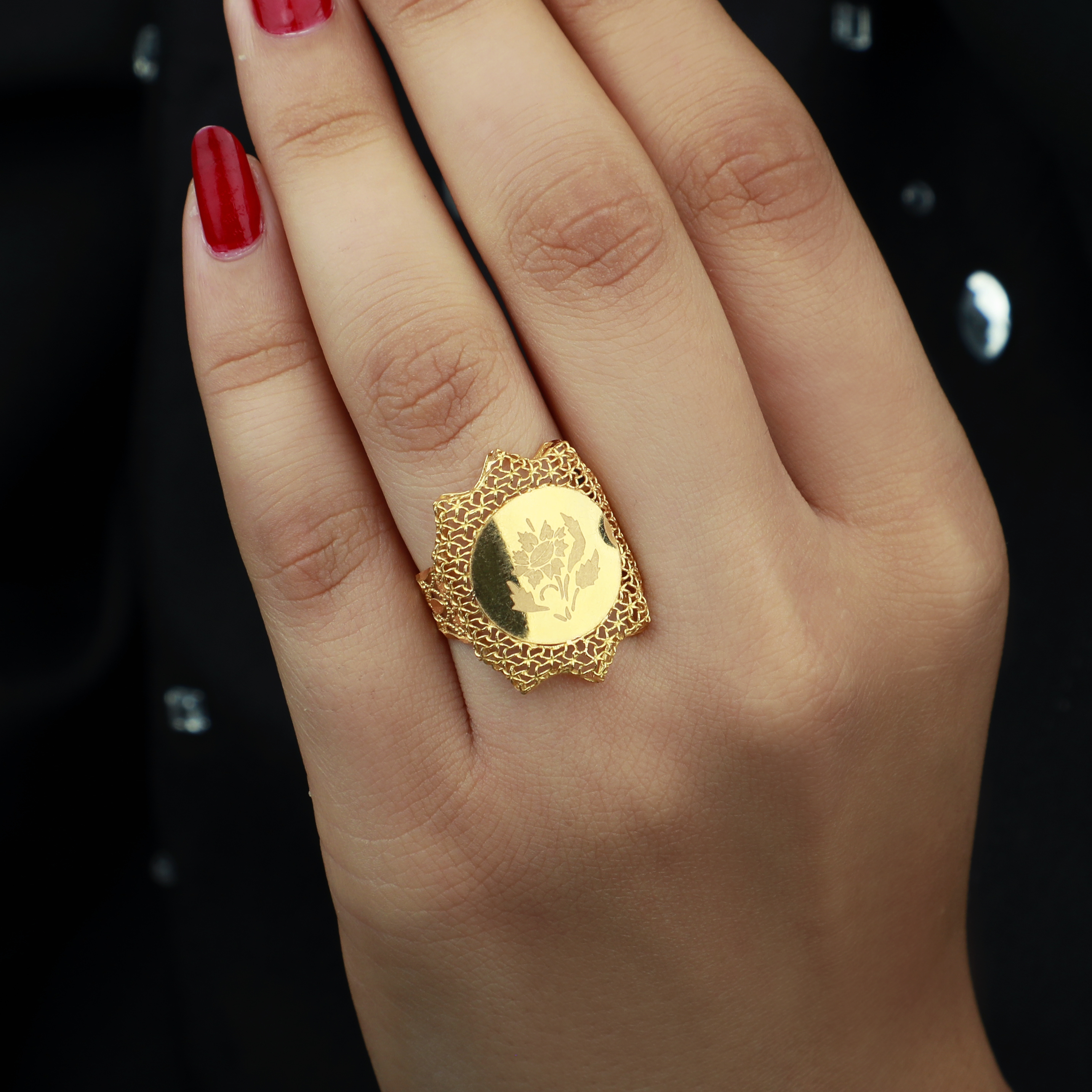 21-karat gold ring, Turkish made - (S-0072)