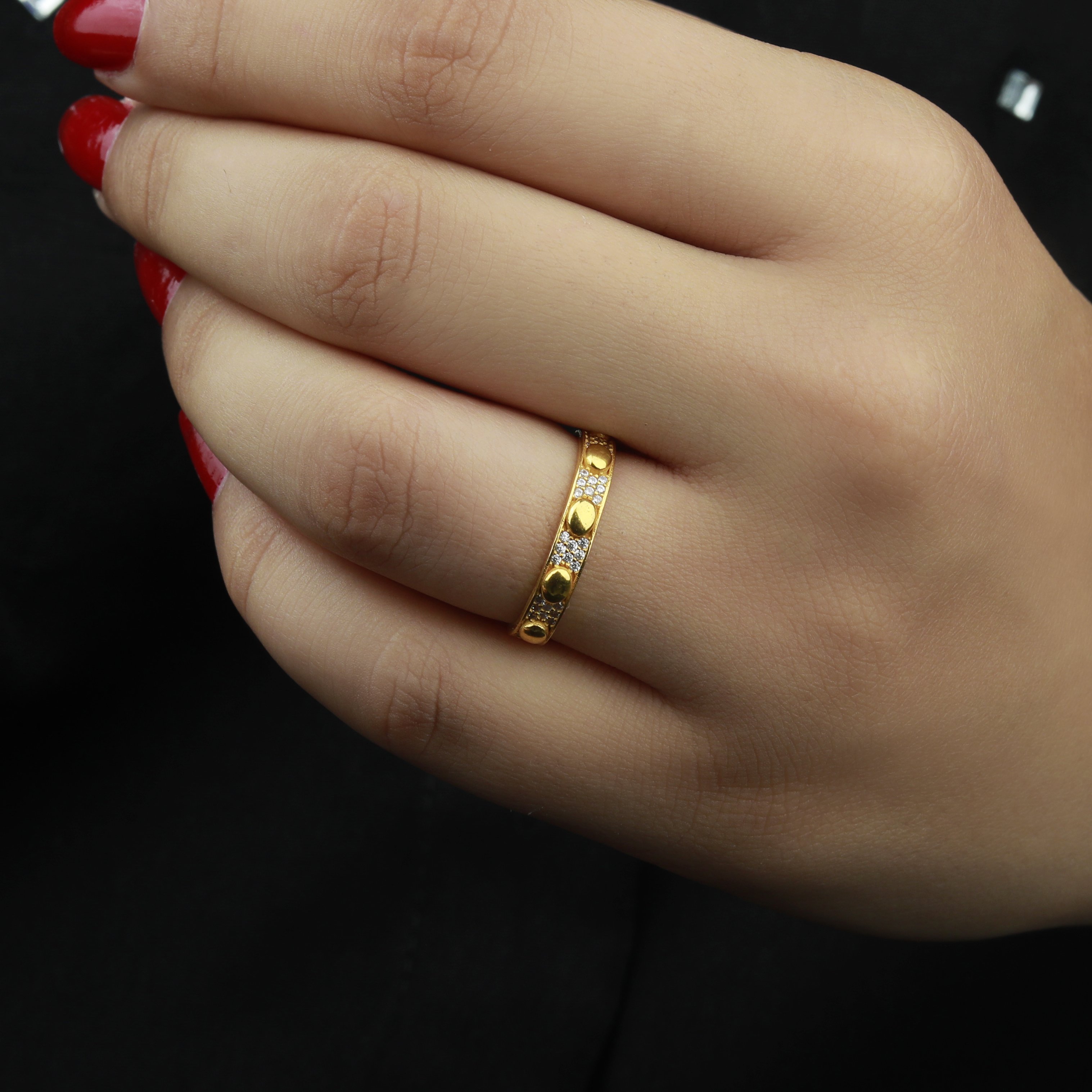 21-karat gold wedding ring, Turkish made - (S-0080)