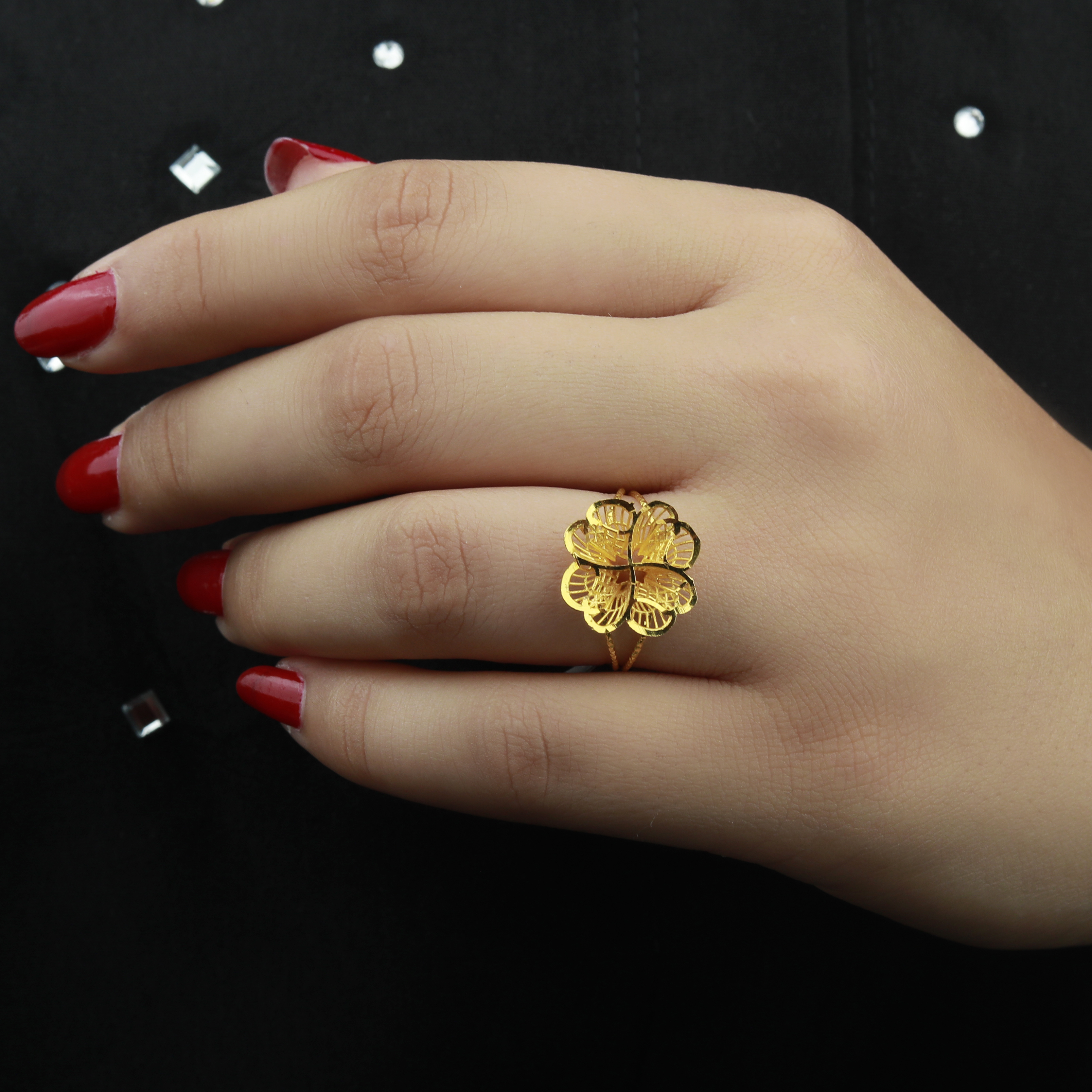 21-karat gold ring, Turkish made - (S-0091)