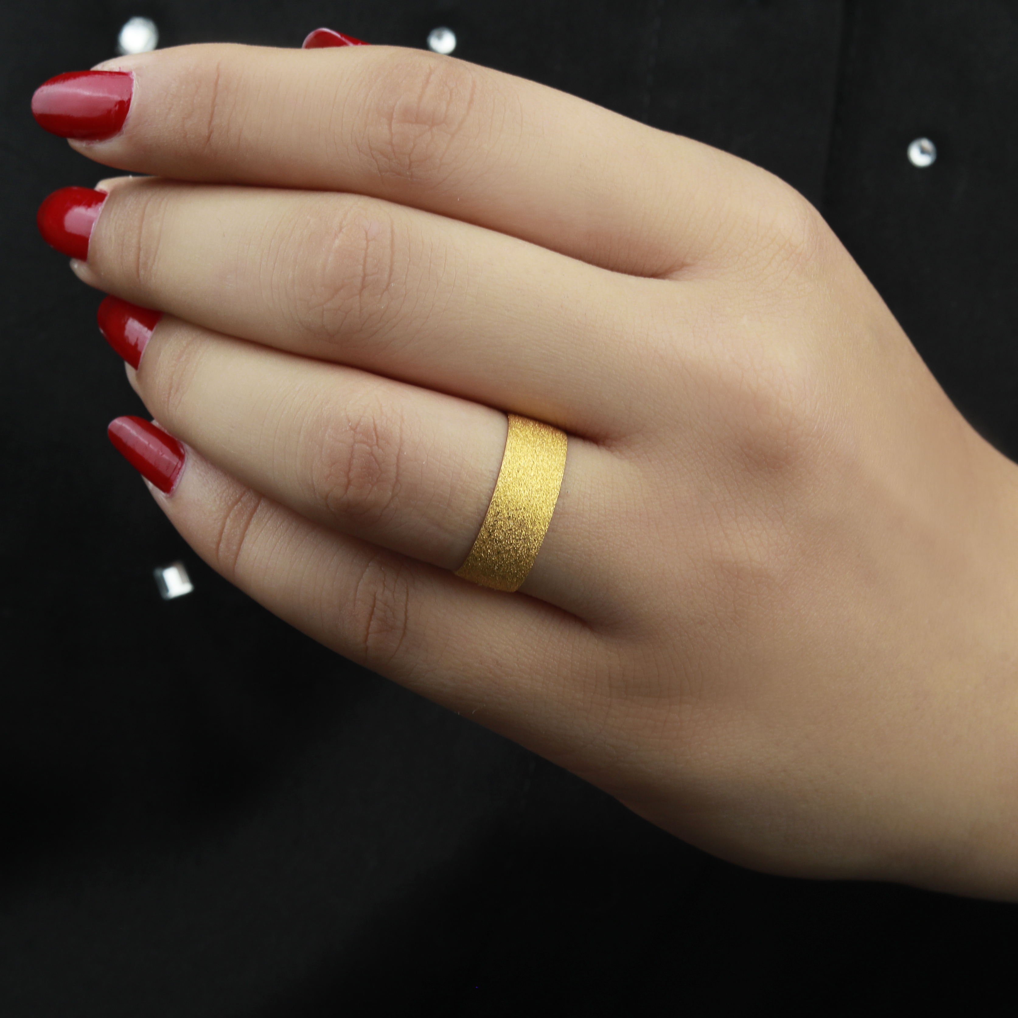 21-karat gold wedding ring, Turkish made - (S-0095)